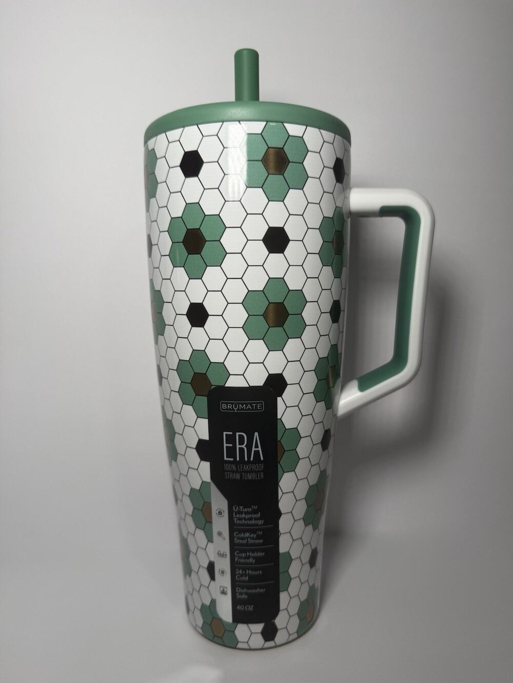 BruMate X Anthropologie Exclusive GREEN GROUND 40oz Era Tumbler Tile Mosaic BNWT